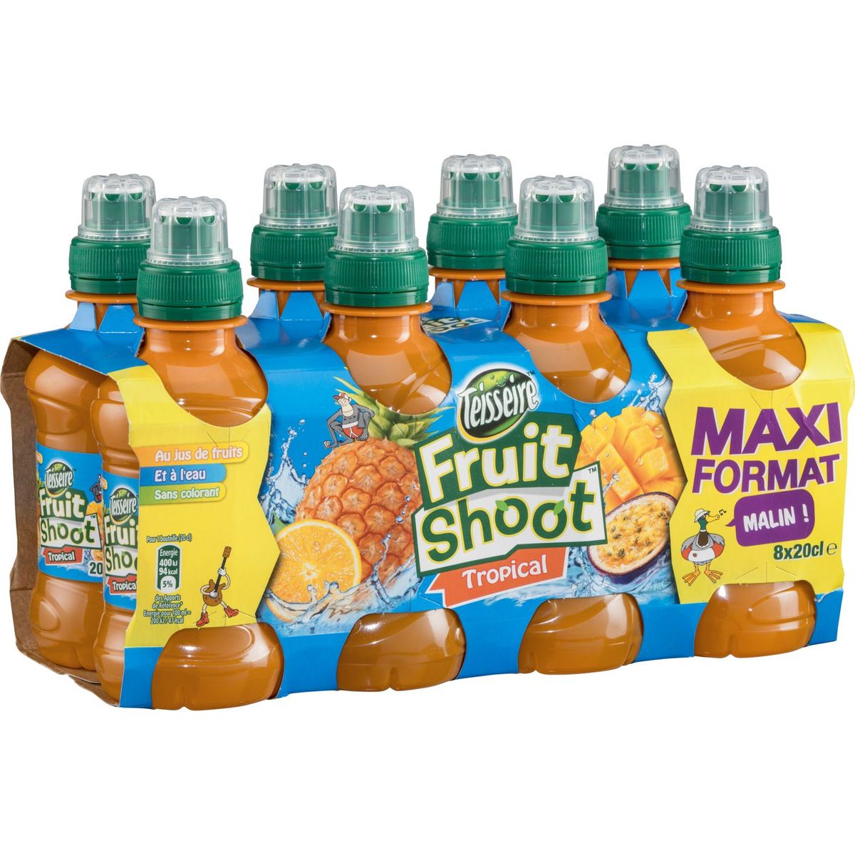 TEISSEIRE Teisseire Fruit shoot boisson au jus de fruits tropicaux bouteilles 8x20cl 8x20cl