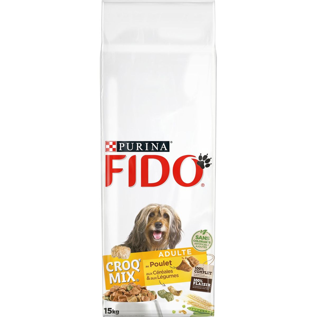 FIDO Croq mix croquettes au poulet céréales et légumes pour chien 15kg