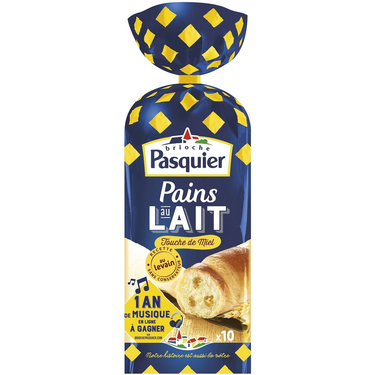 PASQUIER Pasquier pain au lait touche de miel x10 -350g