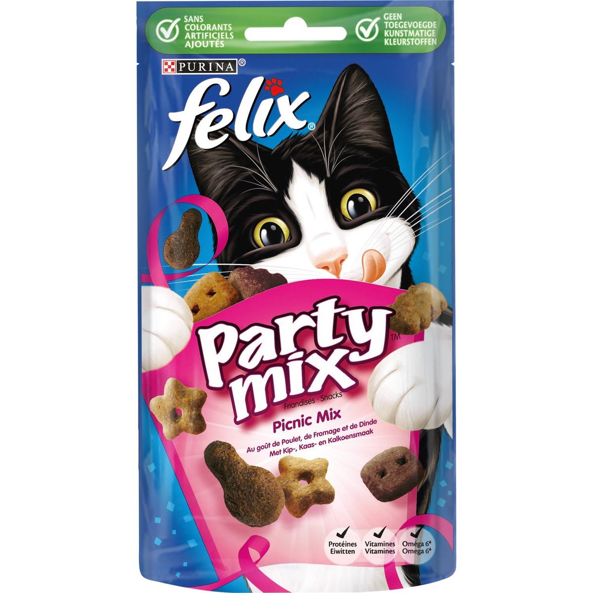 FELIX Felix Friandises party mix au poulet fromage dinde pour chat 60g 60g