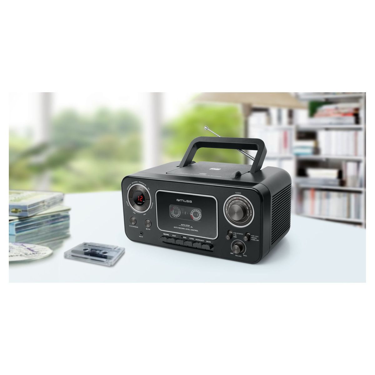 MUSE Radio CD enregistreur de cassette - Noir- M-182 RDC