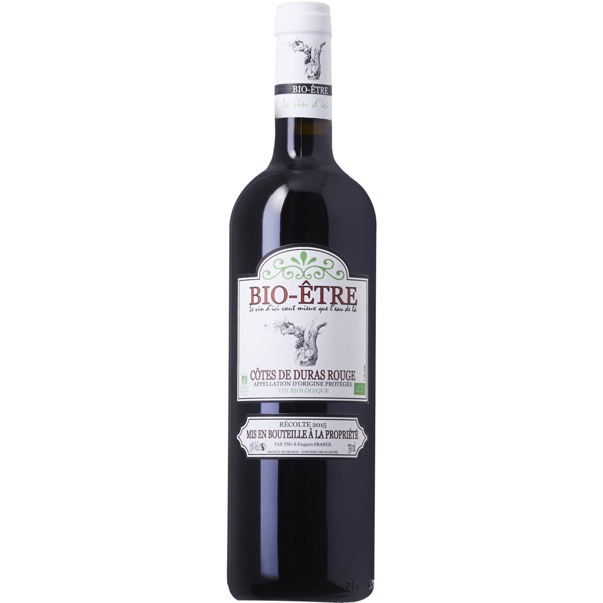 Vin de table rouge BIO 75 cl (bouteille consignée)
