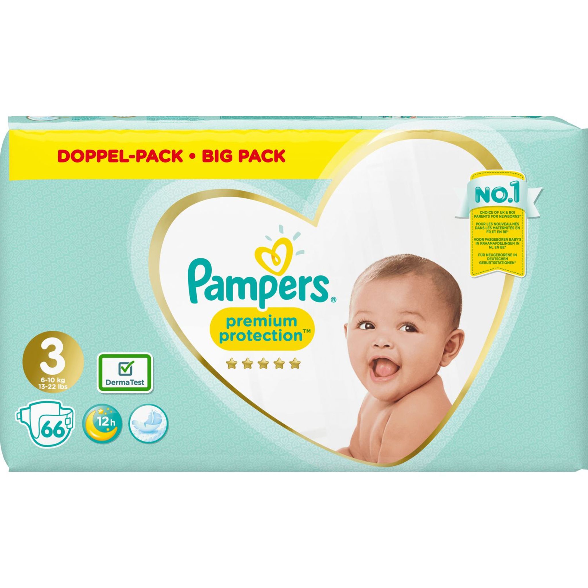 Voir la diapositive 3 : PAMPERS Premium protection couches taille 3 (6-10kg) 66 couches