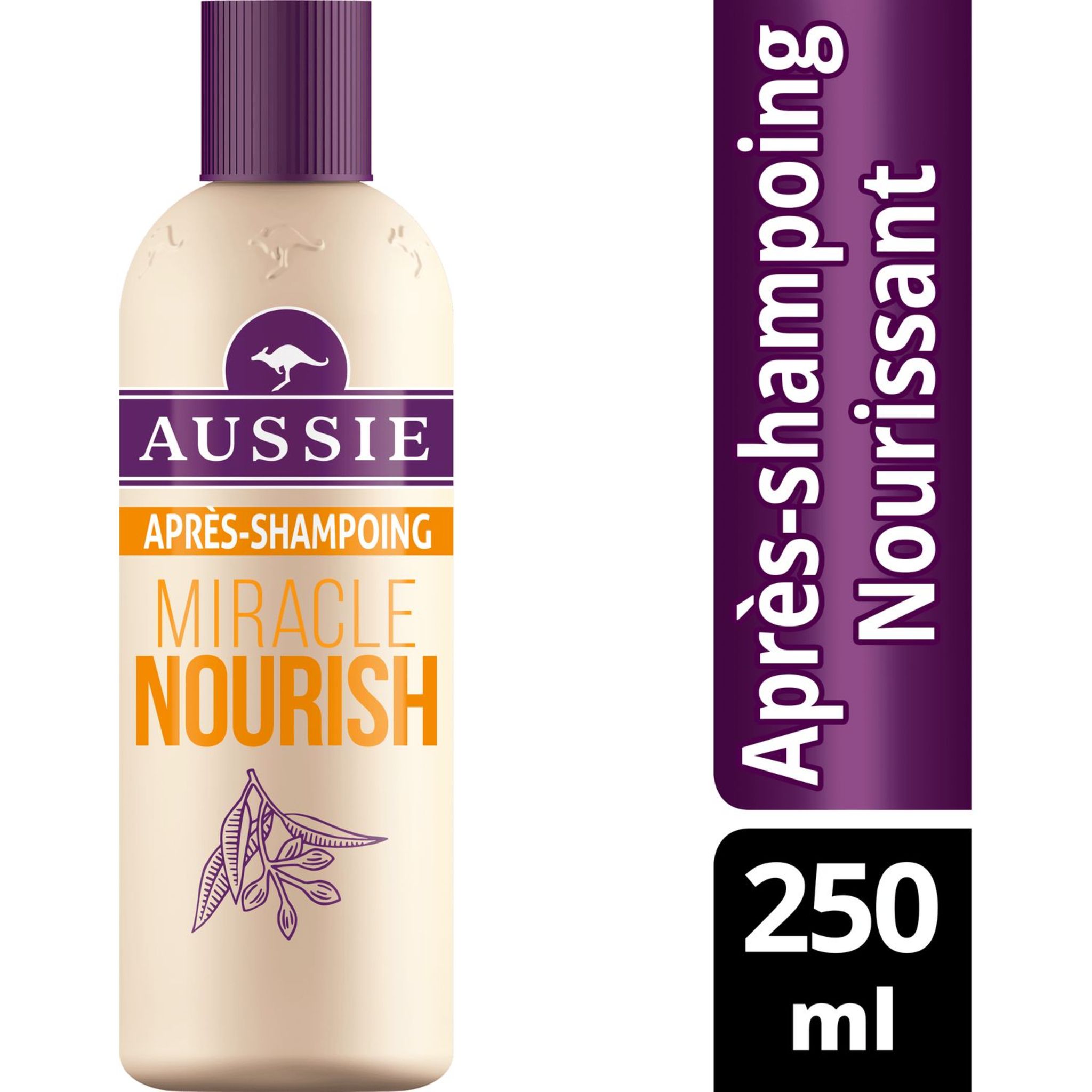 Voir la diapositive 3 : AUSSIE Miracle Nourish après-shampoing pour cheveux secs et assoiffés 250ml