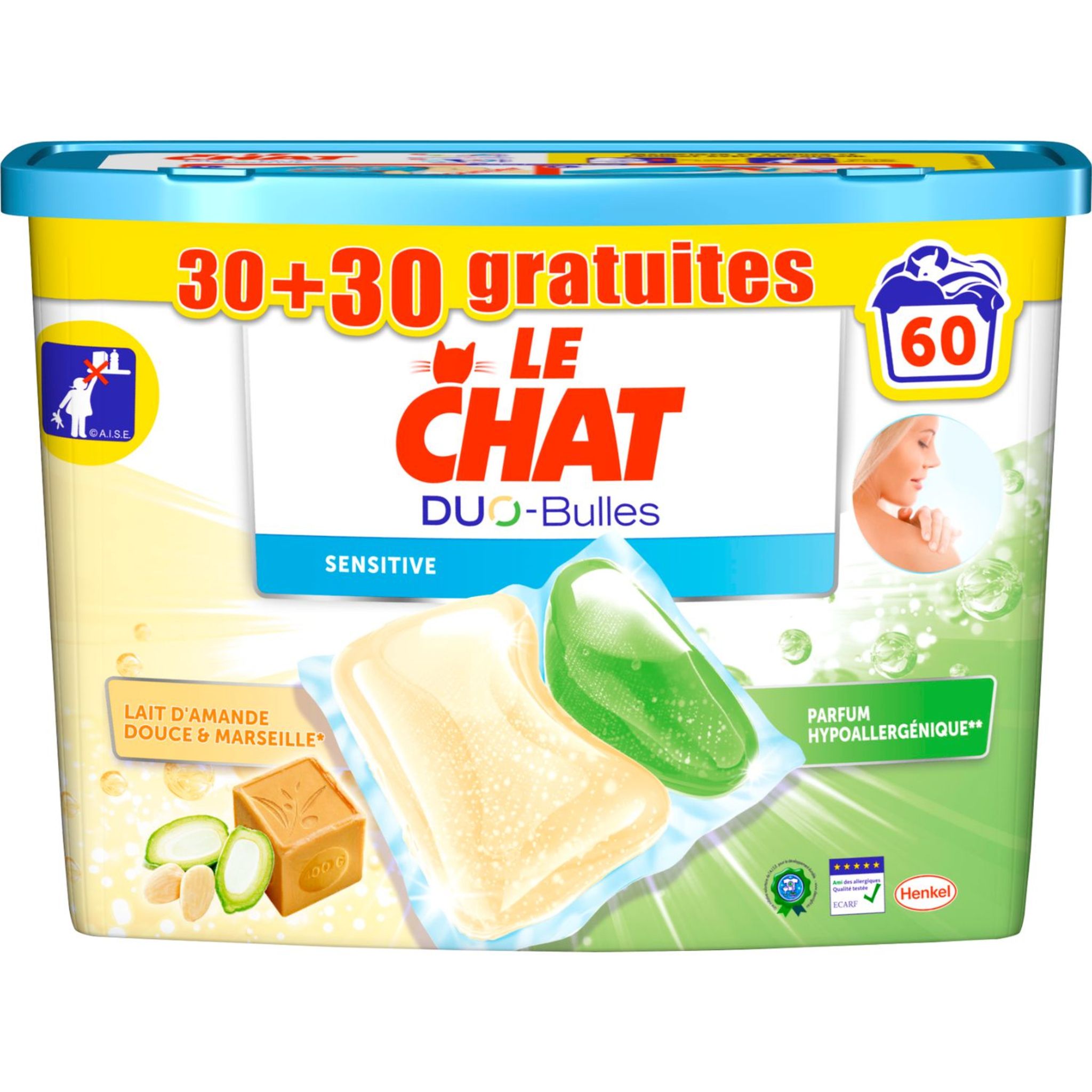LE CHAT Le Chat lessive duo bulles sensitive x30 +30offert 1,5l