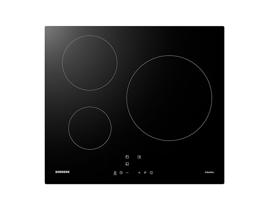 Voir la diapositive 2 : SAMSUNG Table de cuisson à induction NZ63M3NM1BB, 60 cm, 3 Foyers