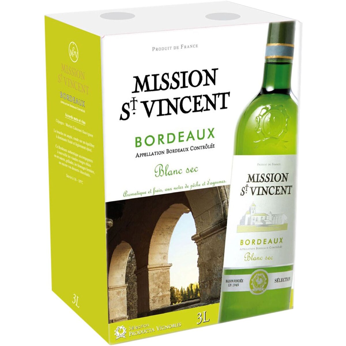 AOP Bordeaux sec Mission Saint Vincent blanc 3L