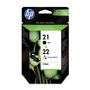 Voir la diapositive 9 : HP Pack de 2 Cartouches d'Encre HP 21 / 22 Noire et Trois Couleurs Authentiques (SD367AE)