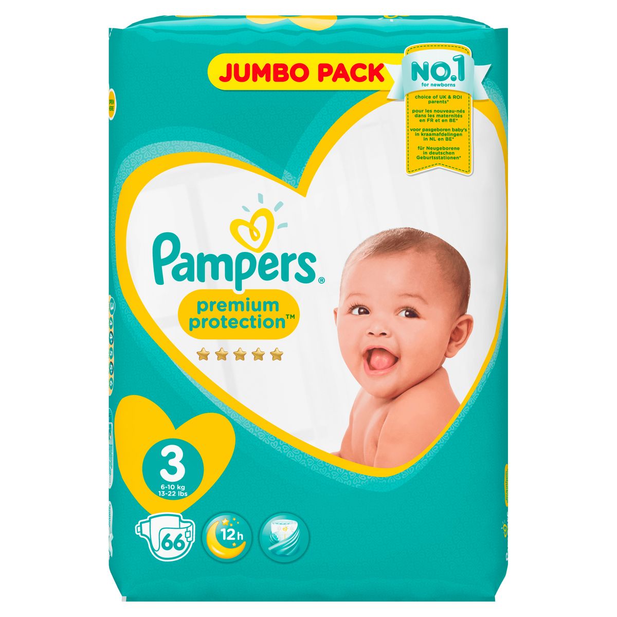 PAMPERS Premium protection couches taille 3 (6-10kg) 66 couches