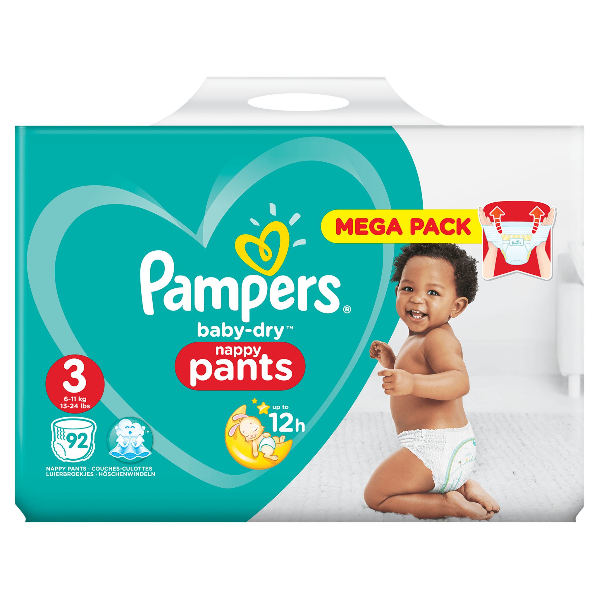 Voir la diapositive 10 : PAMPERS Baby-dry pants culottes taille 3 (6-11kg) 92 couches