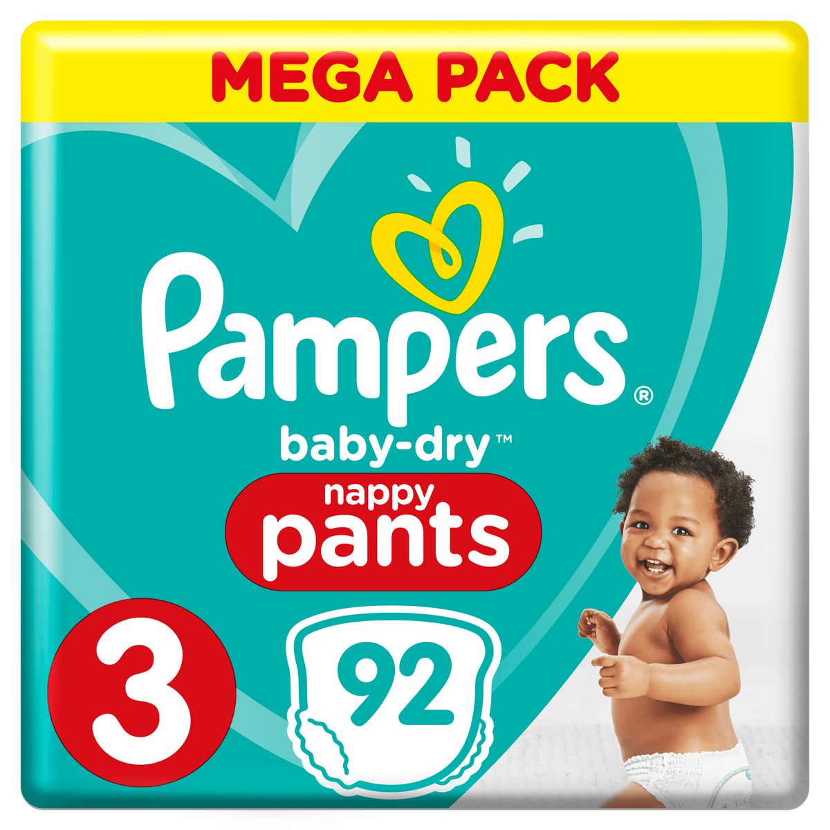 PAMPERS Baby-dry pants culottes taille 3 (6-11kg) 92 couches
