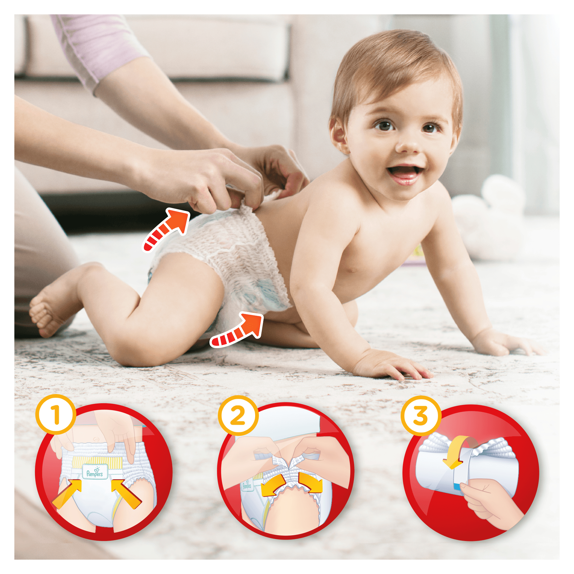 Voir la diapositive 4 : PAMPERS Baby-dry pants culottes taille 3 (6-11kg) 92 couches