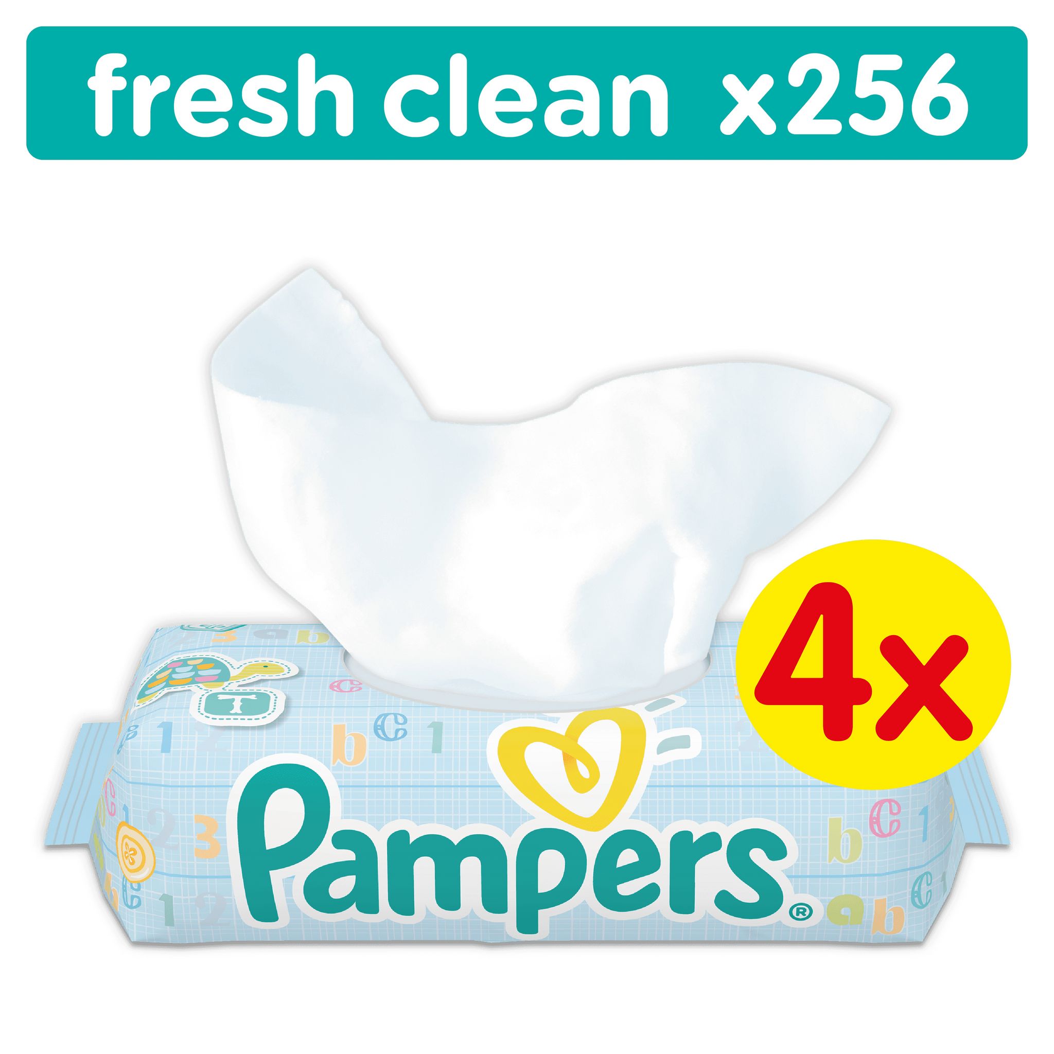 Voir la diapositive 2 : PAMPERS Pampers Fresh clean lingettes nettoyantes pour bébé x256 256 lingettes