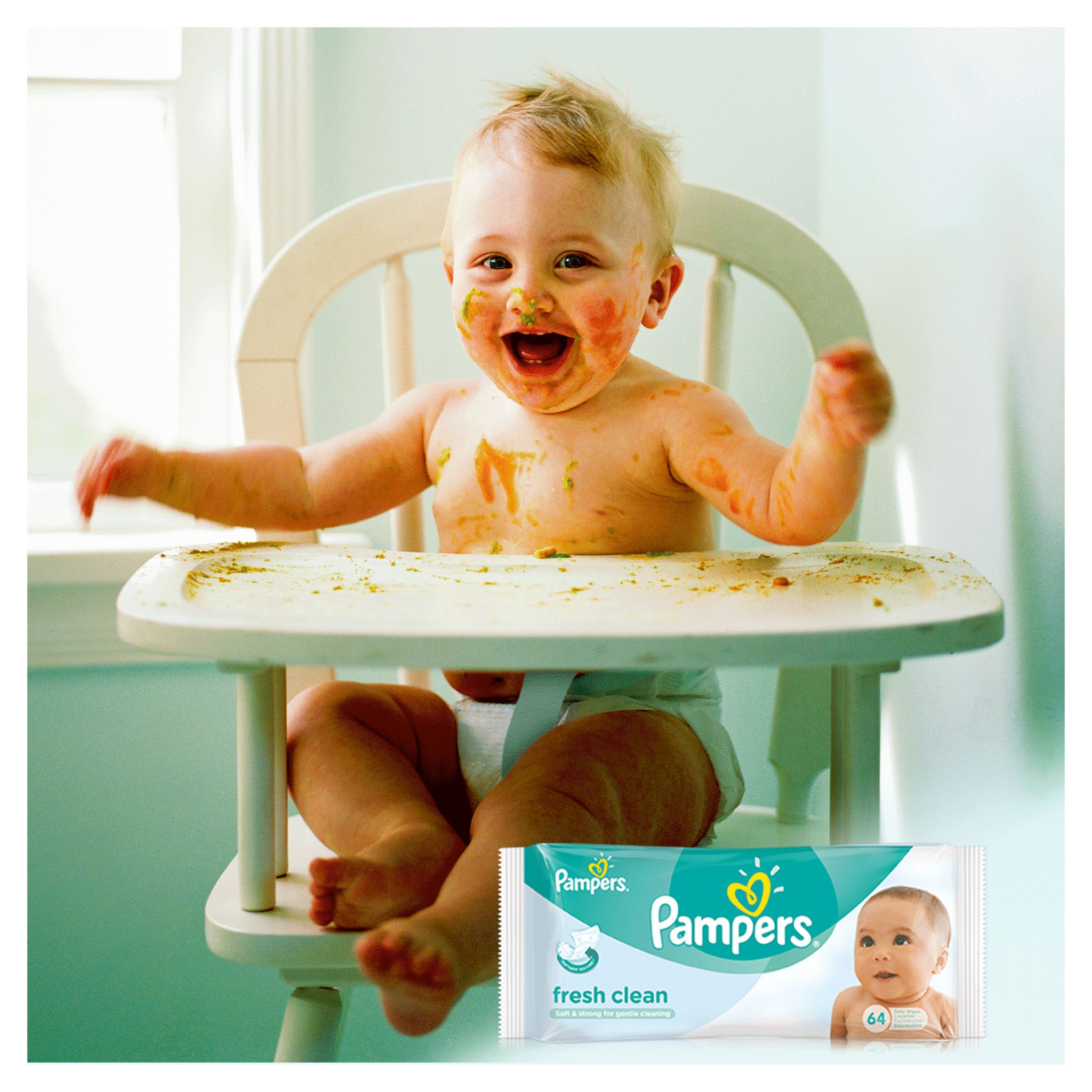 Voir la diapositive 3 : PAMPERS Pampers Fresh clean lingettes nettoyantes pour bébé x256 256 lingettes