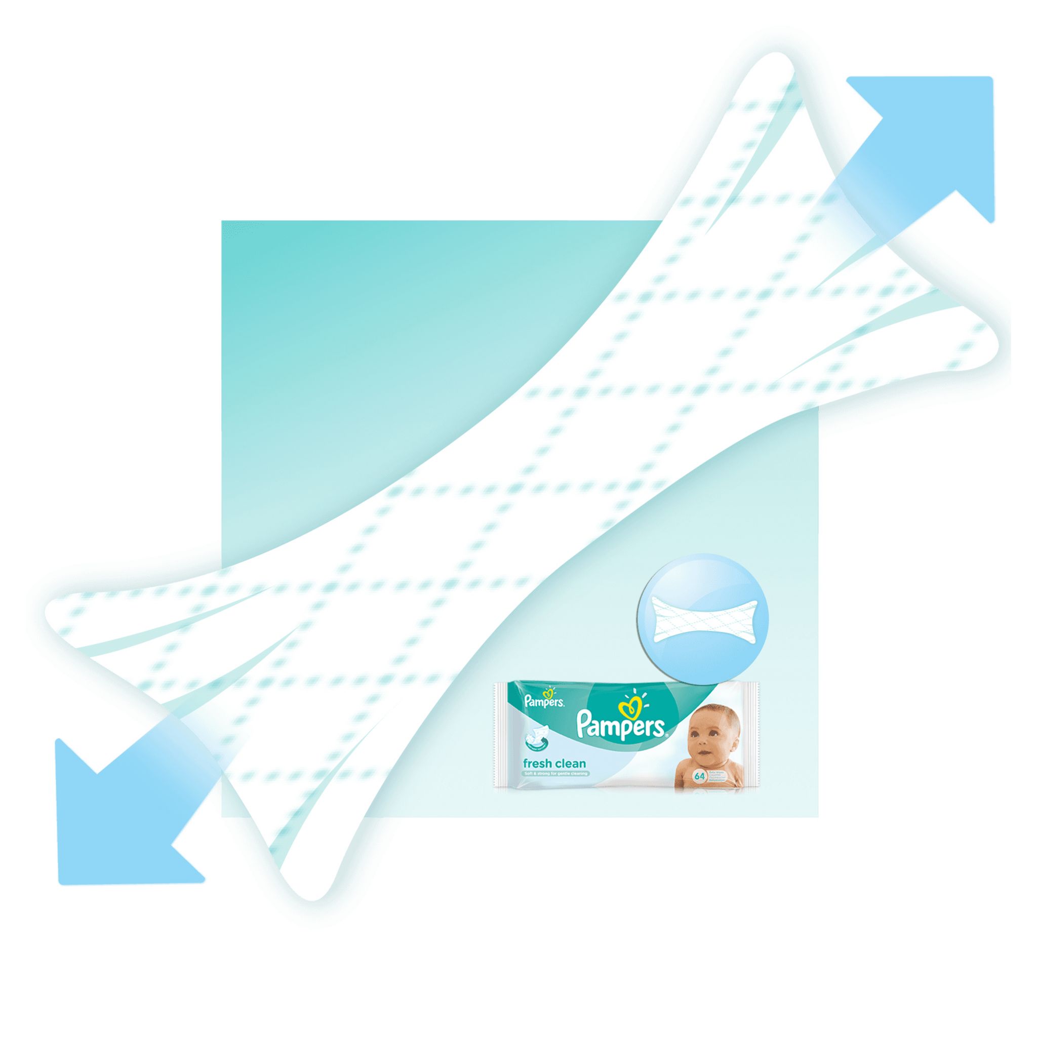 Voir la diapositive 4 : PAMPERS Pampers Fresh clean lingettes nettoyantes pour bébé x256 256 lingettes