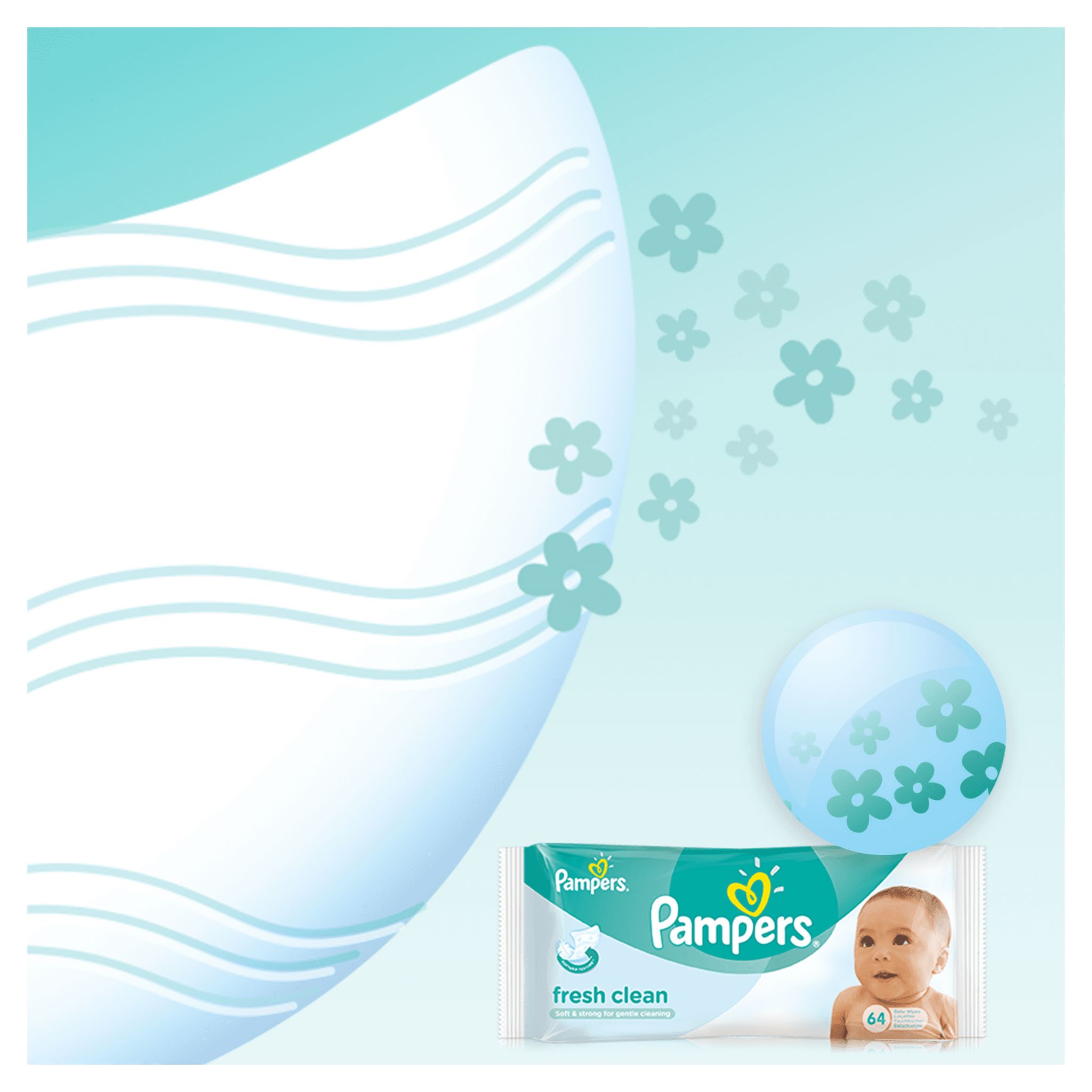 Voir la diapositive 8 : PAMPERS Pampers Fresh clean lingettes nettoyantes pour bébé x256 256 lingettes