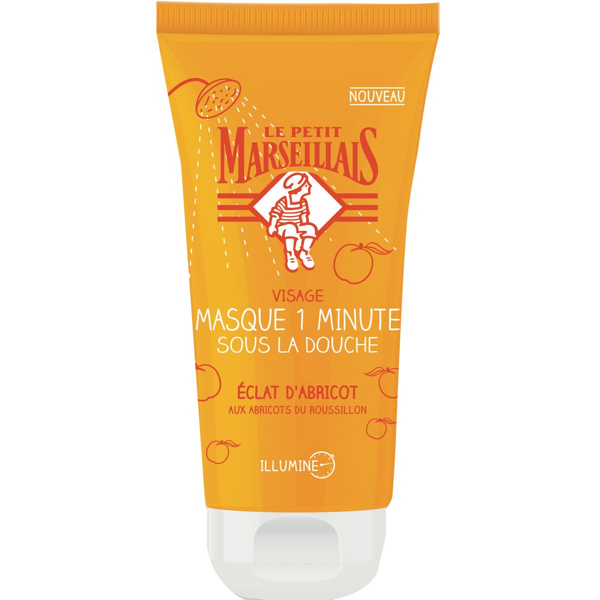 LE PETIT MARSEILLAIS Masque visage 1 minute sous la douche abricot 75ml