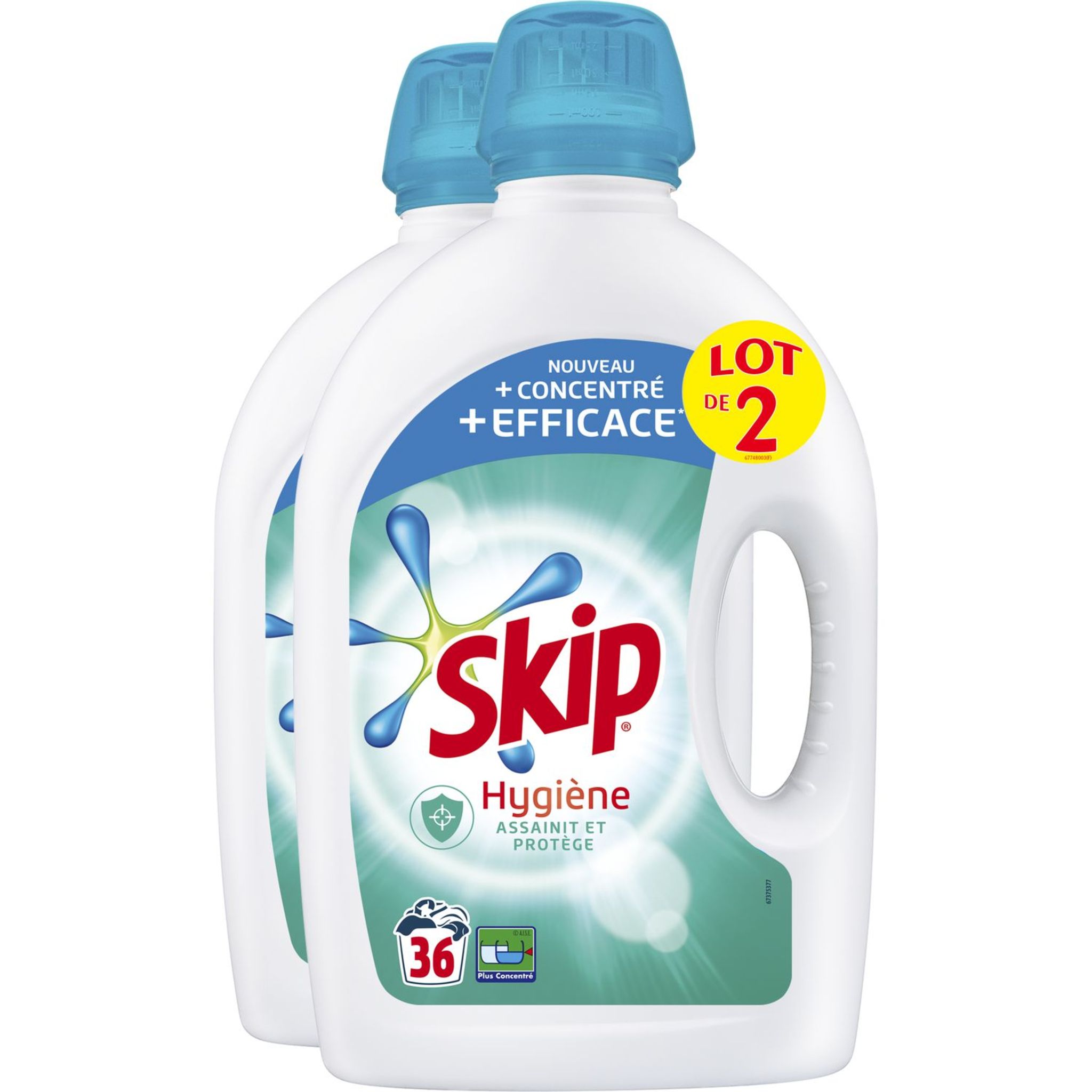 SKIP Skip lessive diluée hygiène lavage x72 -2x1,8l pas cher - Auchan.fr