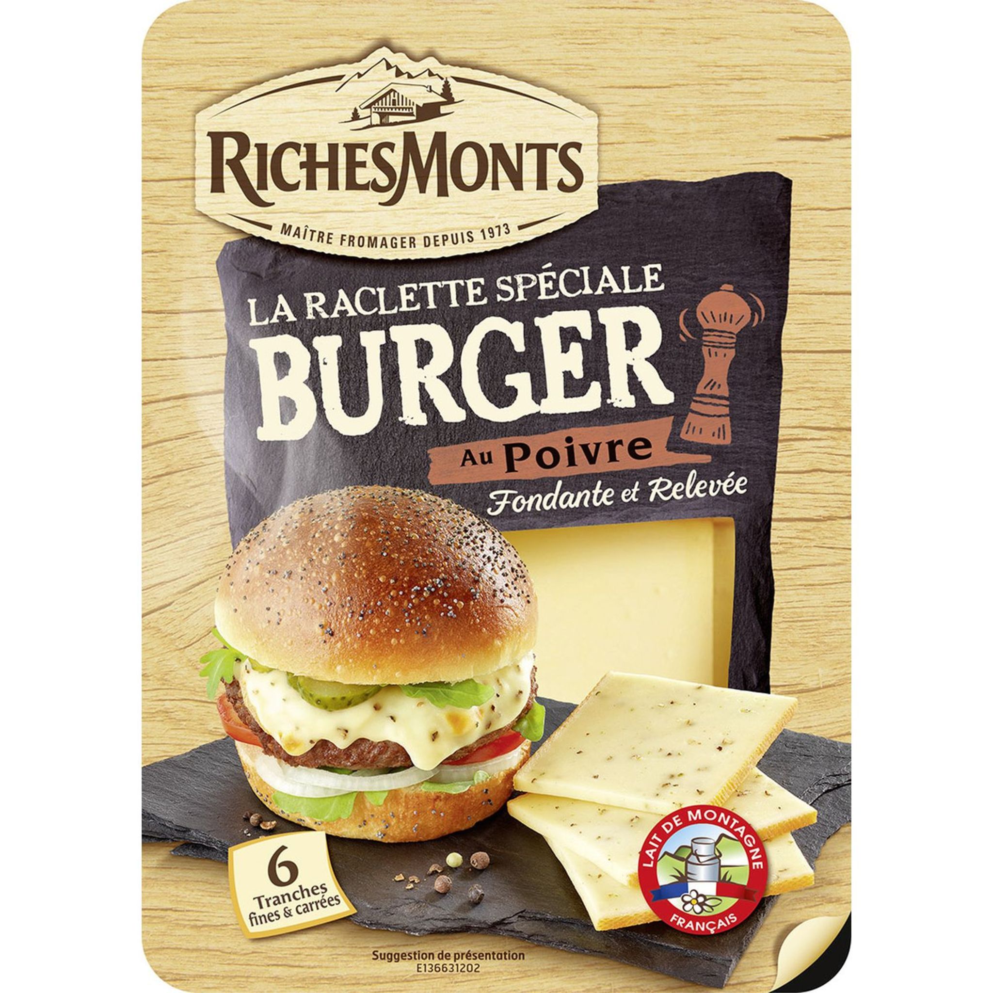 RICHESMONTS Richesmont raclette poivre burger 140g pas cher - Auchan.fr