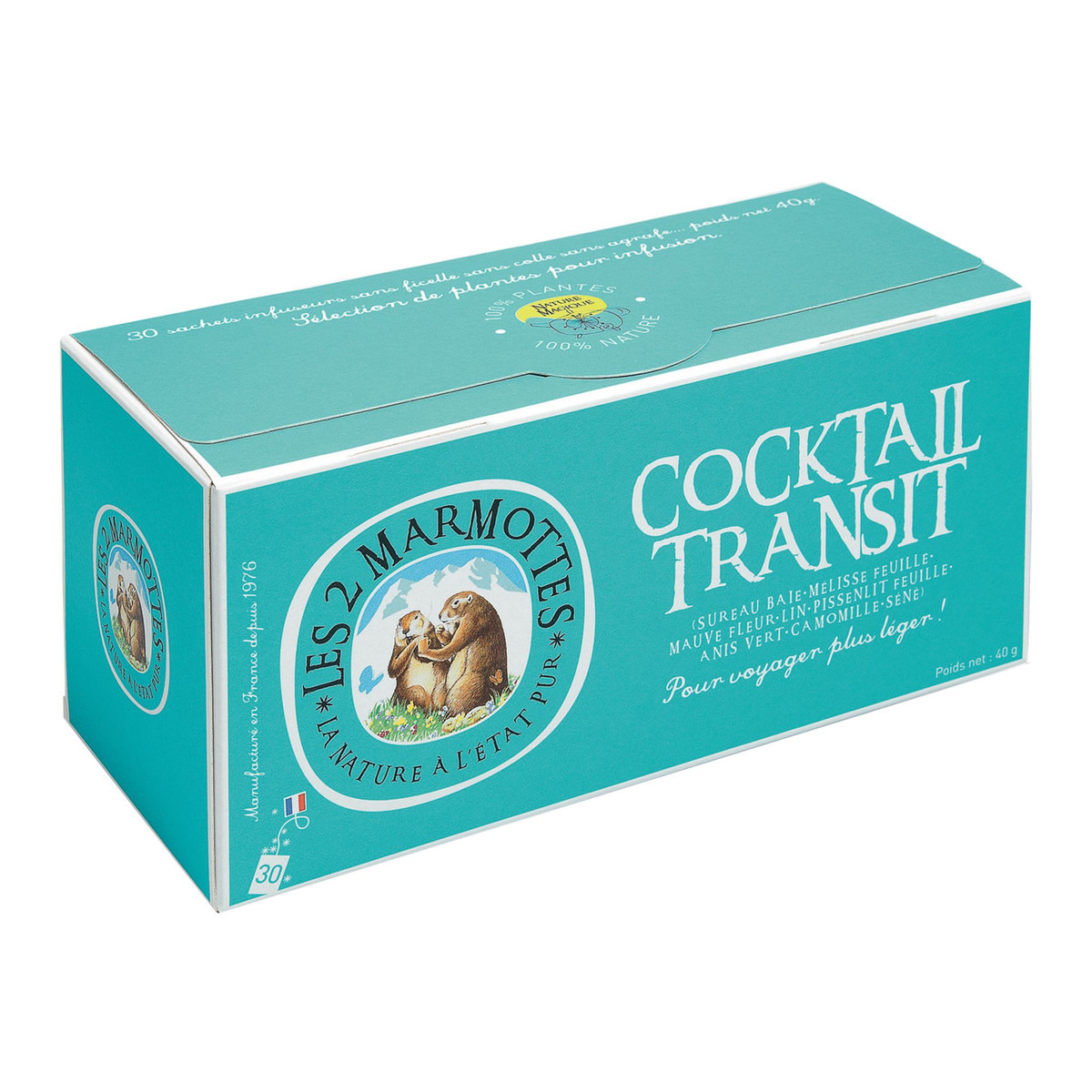 LES DEUX MARMOTTES Les 2 Marmottes Infusion cocktail transit 30 sachets ...