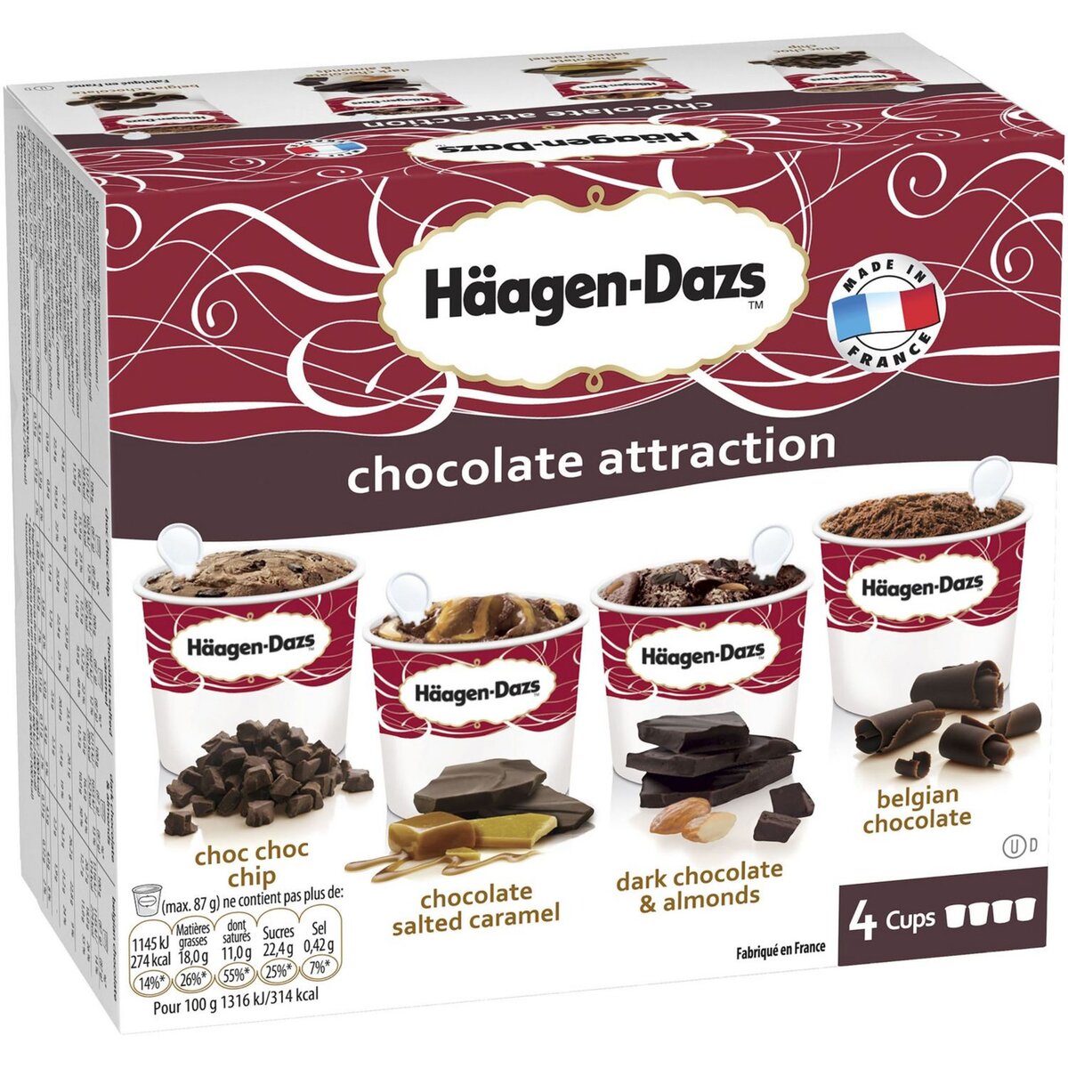 HAAGEN DAZS Häagen Dazs minicup chocolat x4 -365g