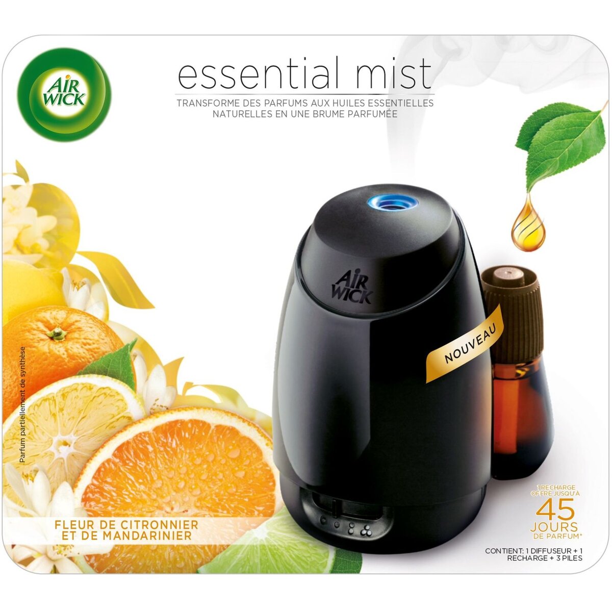 AIR WICK Essential Mist diffuseur automatique fleurs de citronnier et  mandarinier 20ml pas cher 