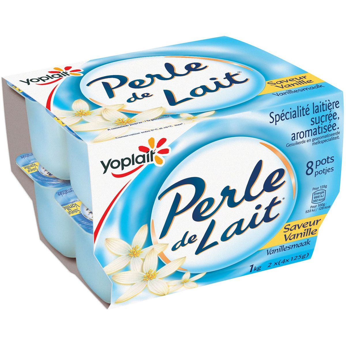PERLE DE LAIT Perle de lait vanille 8x125g