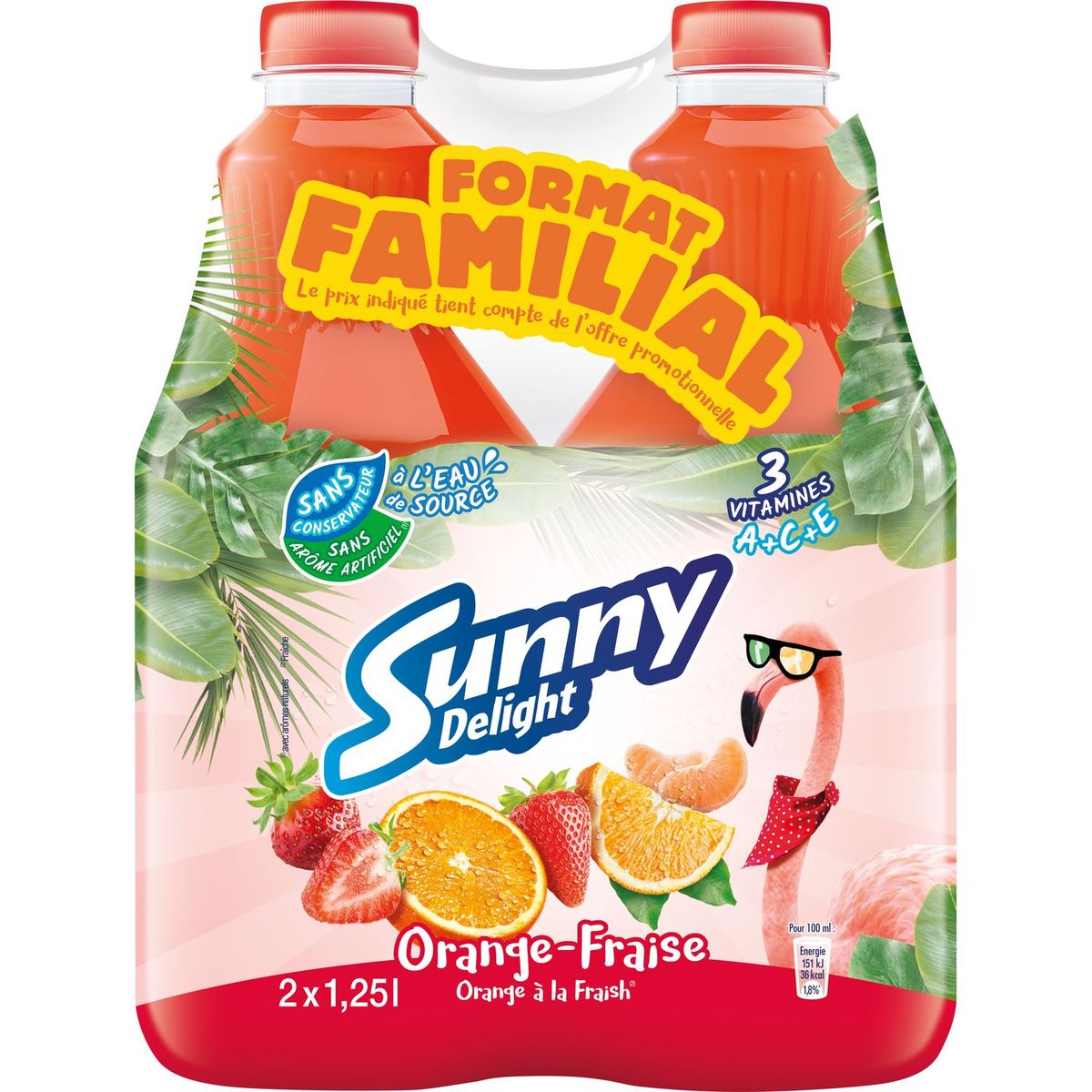 SUNNY DELIGHT Sunny Delight orange fraise 2x1,25l