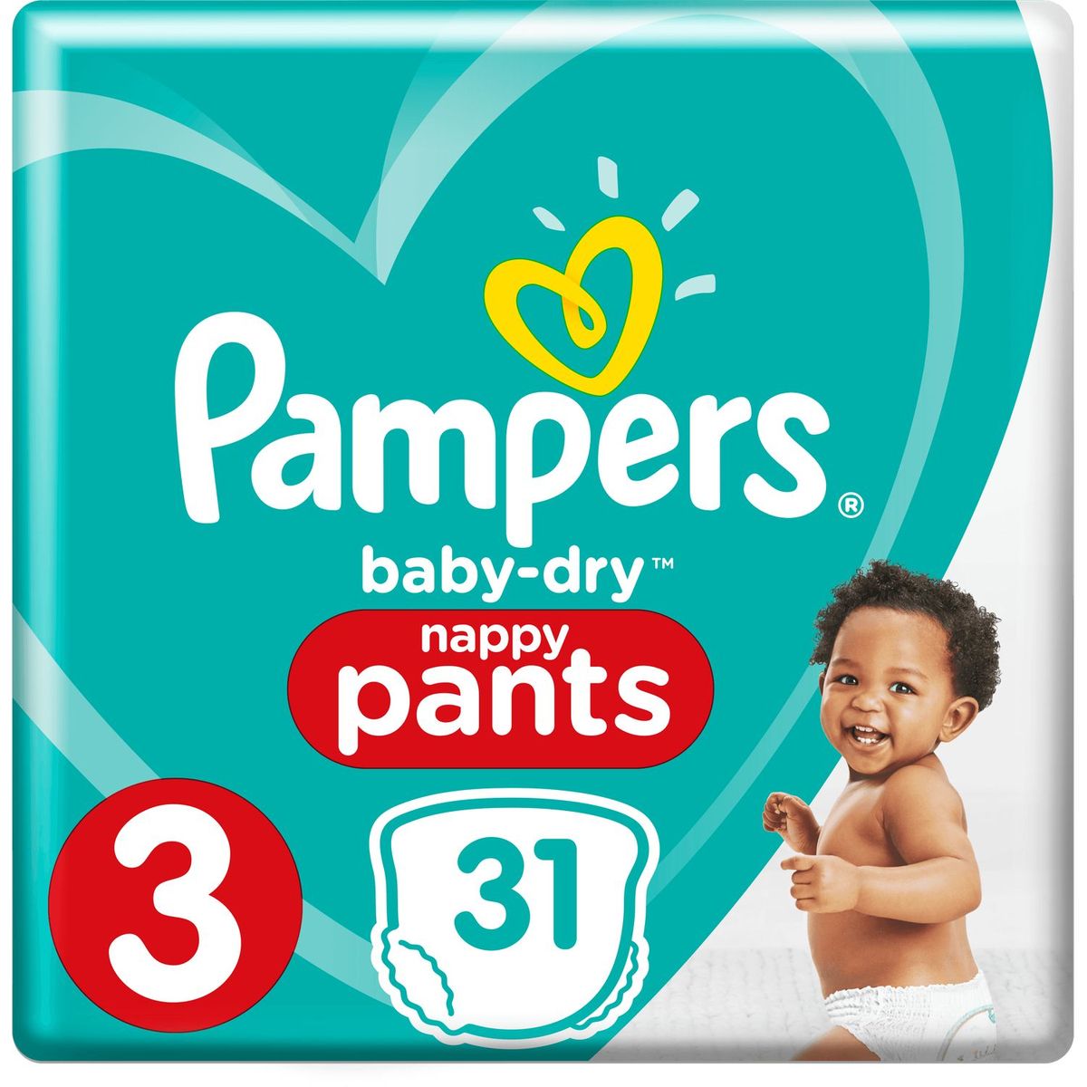 PAMPERS Baby-dry pants couches-culottes taille 3 (6-11kg) 31 couches