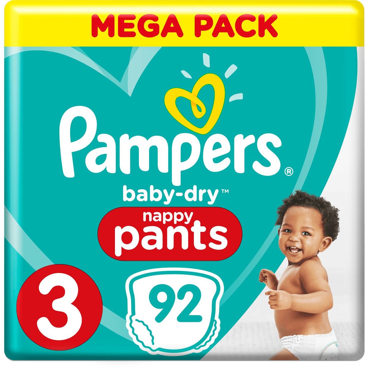 PAMPERS Baby-dry pants culottes taille 3 (6-11kg) 92 couches