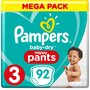PAMPERS Baby-dry pants culottes taille 3 (6-11kg) 92 couches
