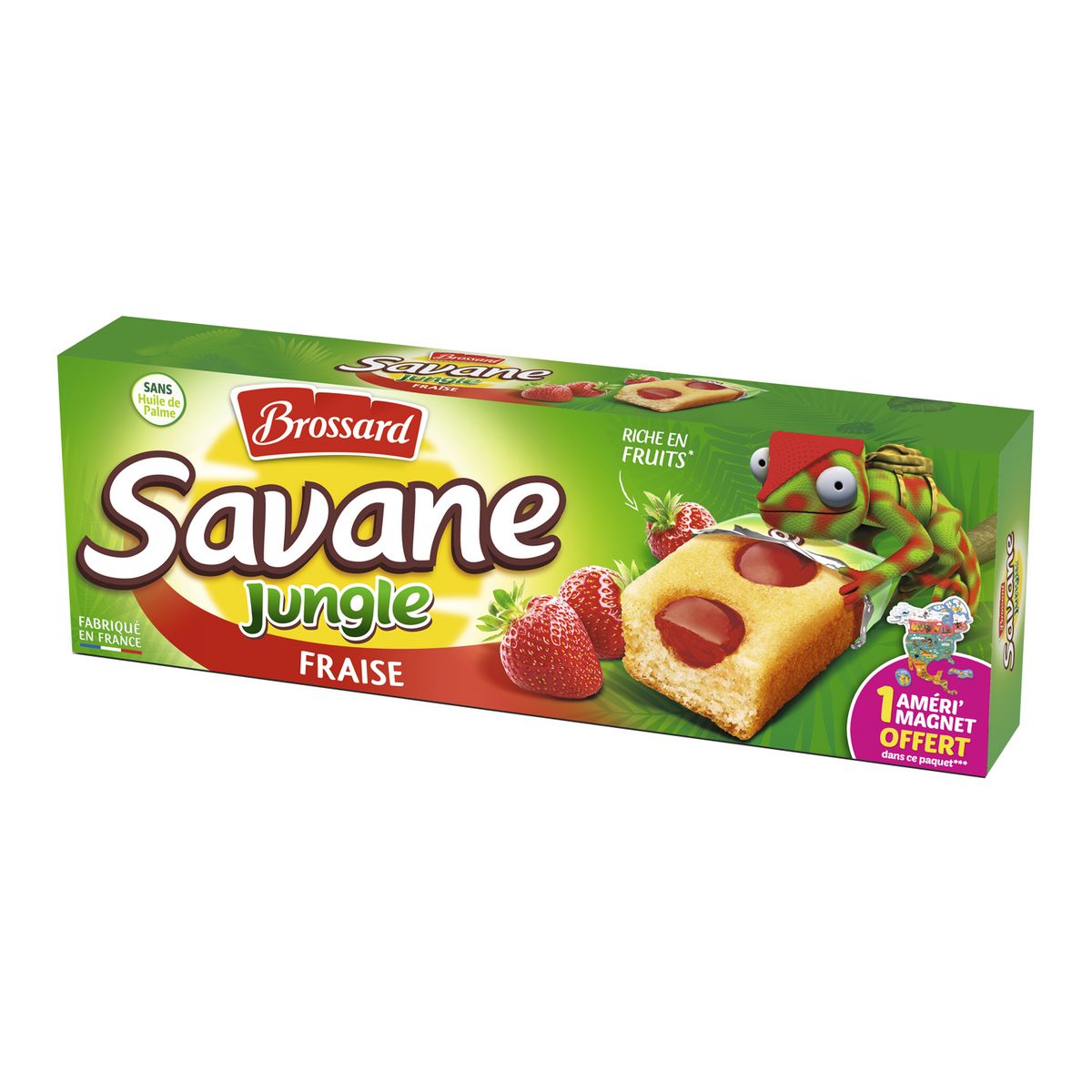 BROSSARD Savane Jungle fraise, sachets individuels 7 gâteaux 175g 7 gâteaux 175g