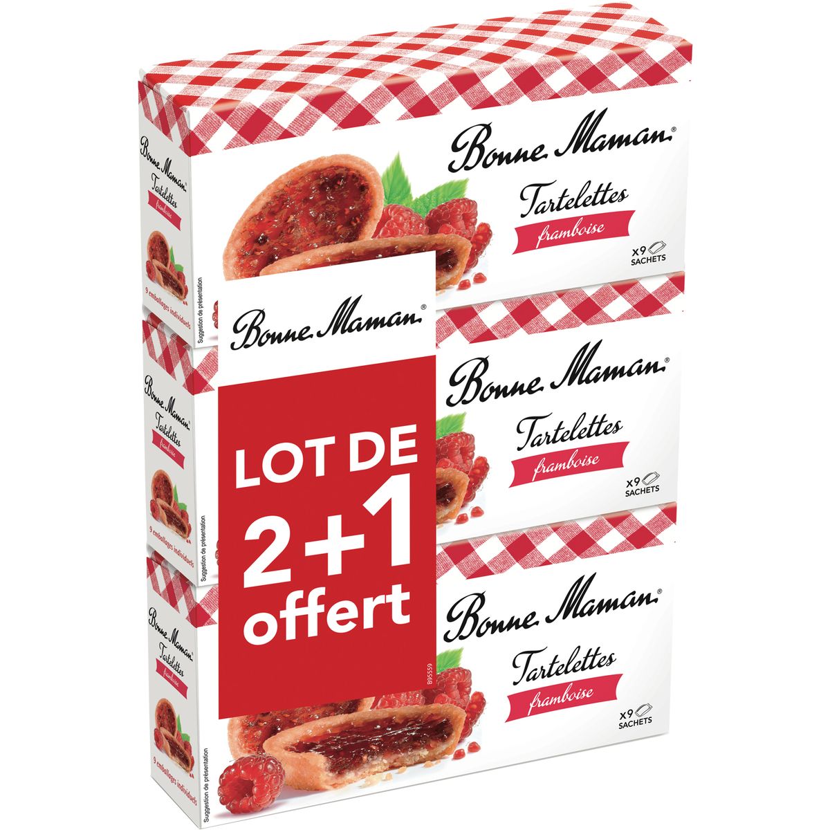 BONNE MAMAN Bonne Maman Tartelette framboise 3x9 405g 3x9 gâteaux 405g