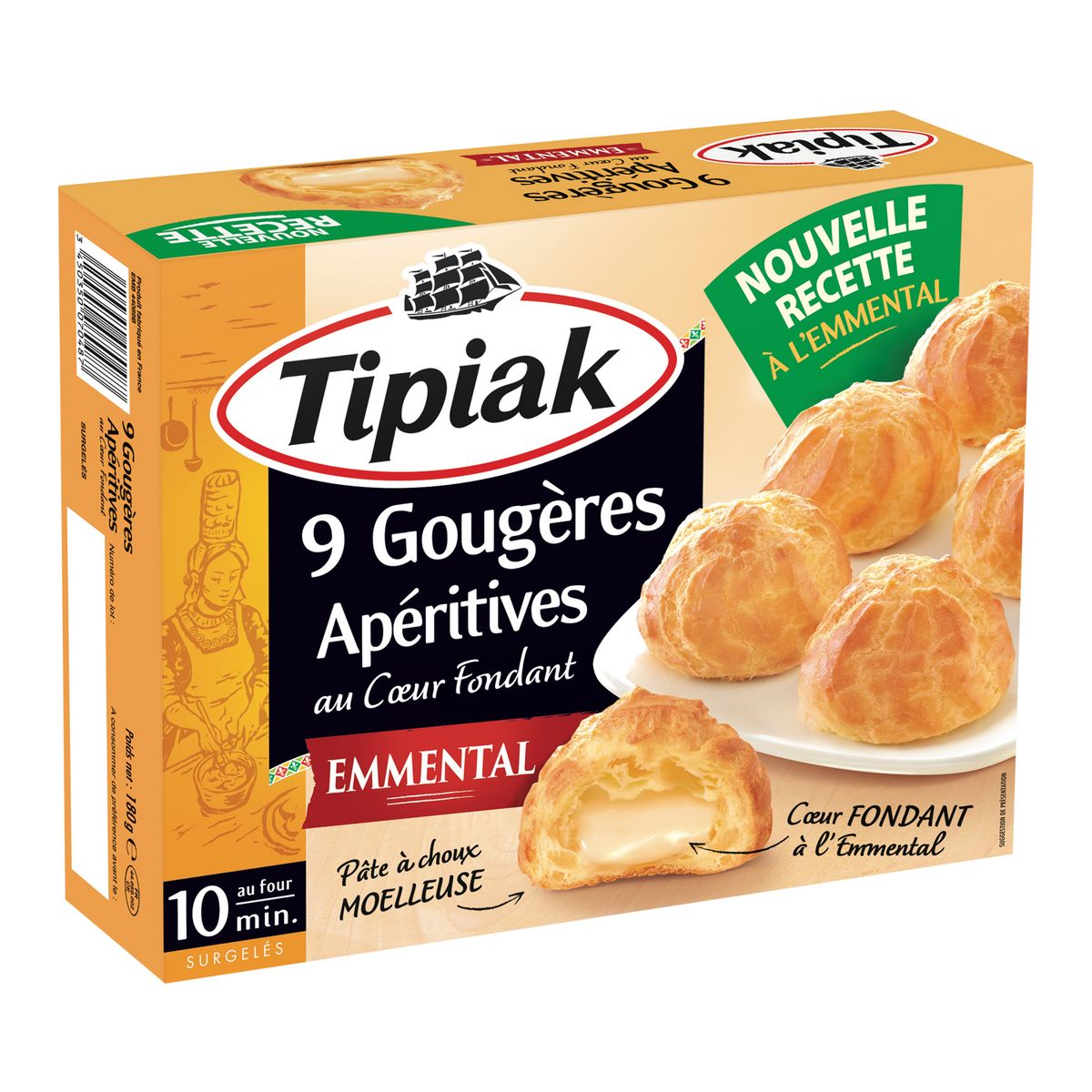 TIPIAK Gougère apéritive au comté 9 pièces 180g