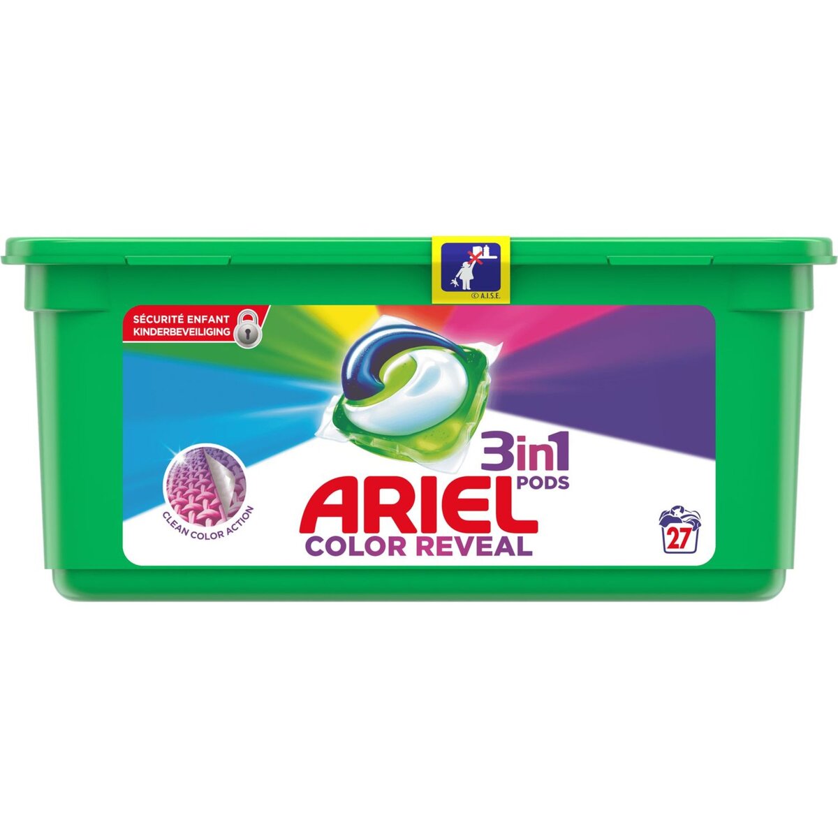 ARIEL Ariel Pods Lessive capsules color reveal 27 lavages 27 lavages 27 capsules