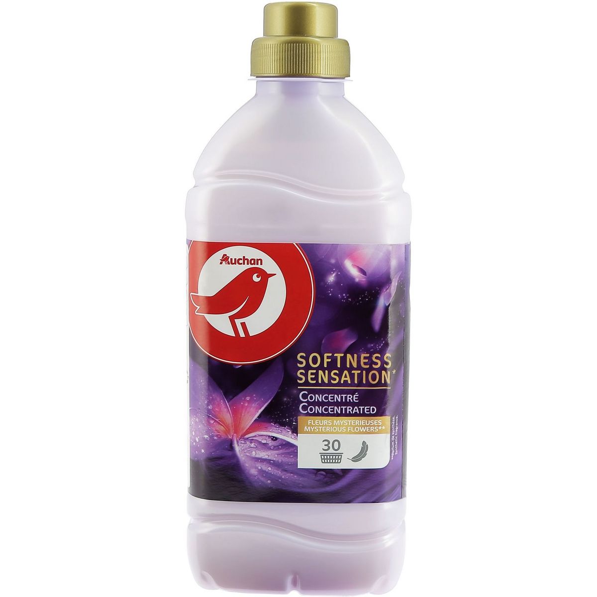 AUCHAN Assouplissant concentré fleurs mystérieuses 30 lavages 750ml