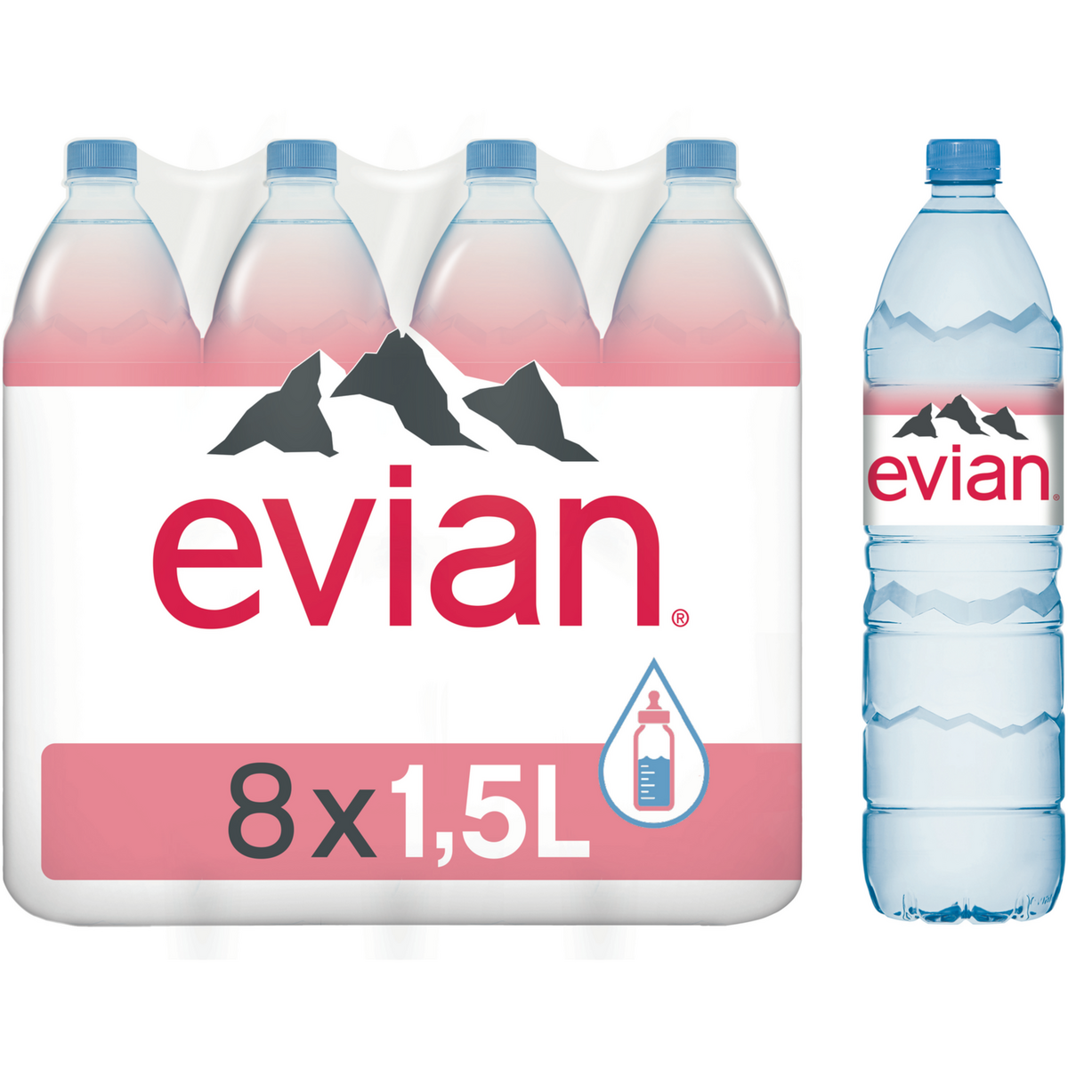 EVIAN Evian Eau minérale plate naturelle 8x1,5l 8x1,5l