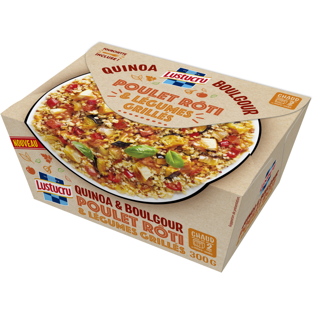 LUSTUCRU Box quinoa, boulgour, poulet et légumes 300g 300g