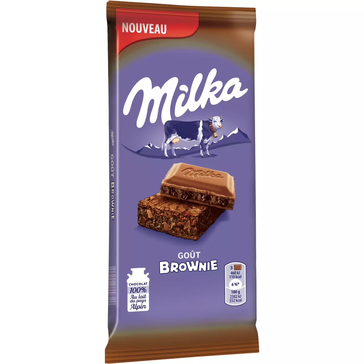 MILKA Tablette de chocolat goût brownie 2x100g