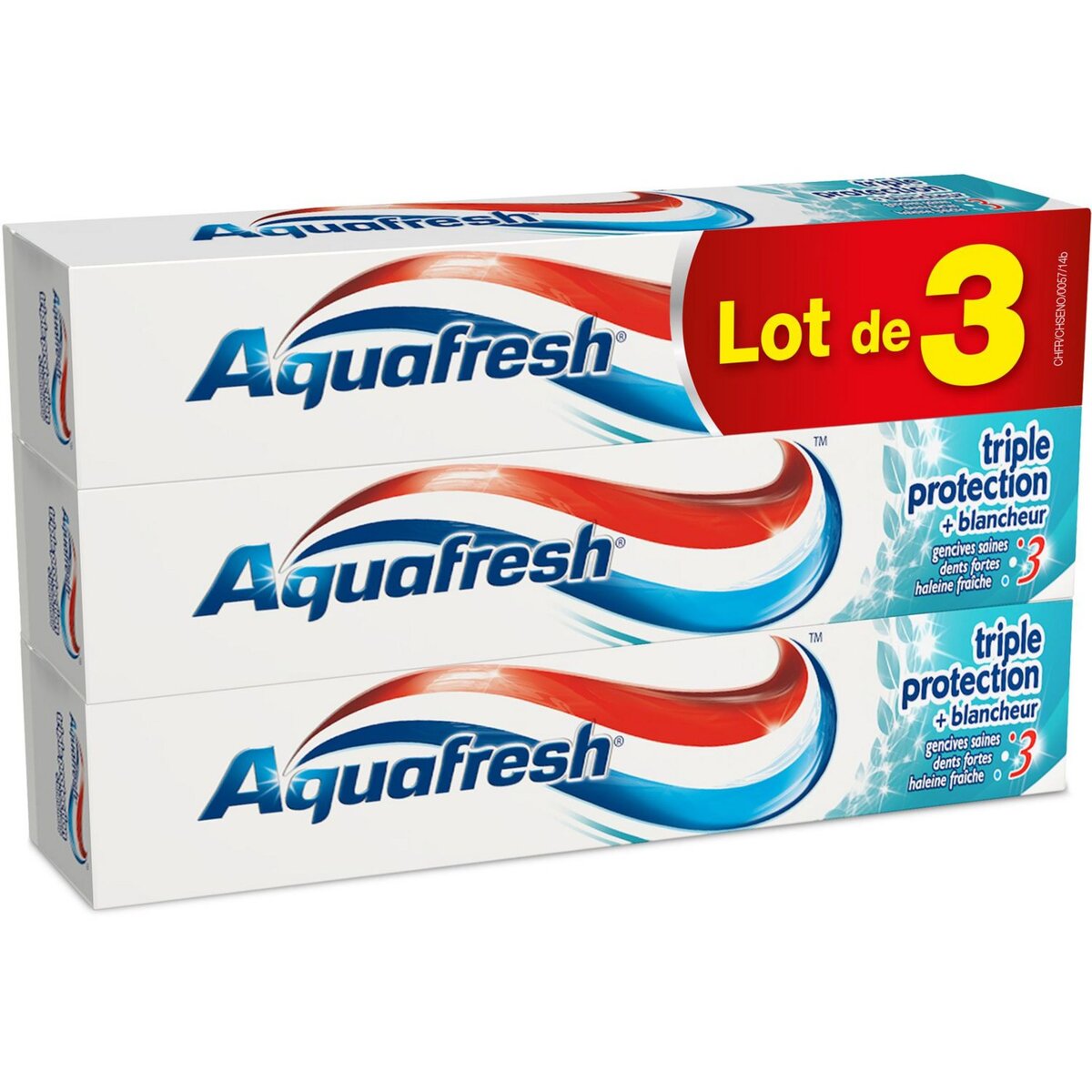 AQUAFRESH Dentifrice triple protection + blancheur 3x75ml