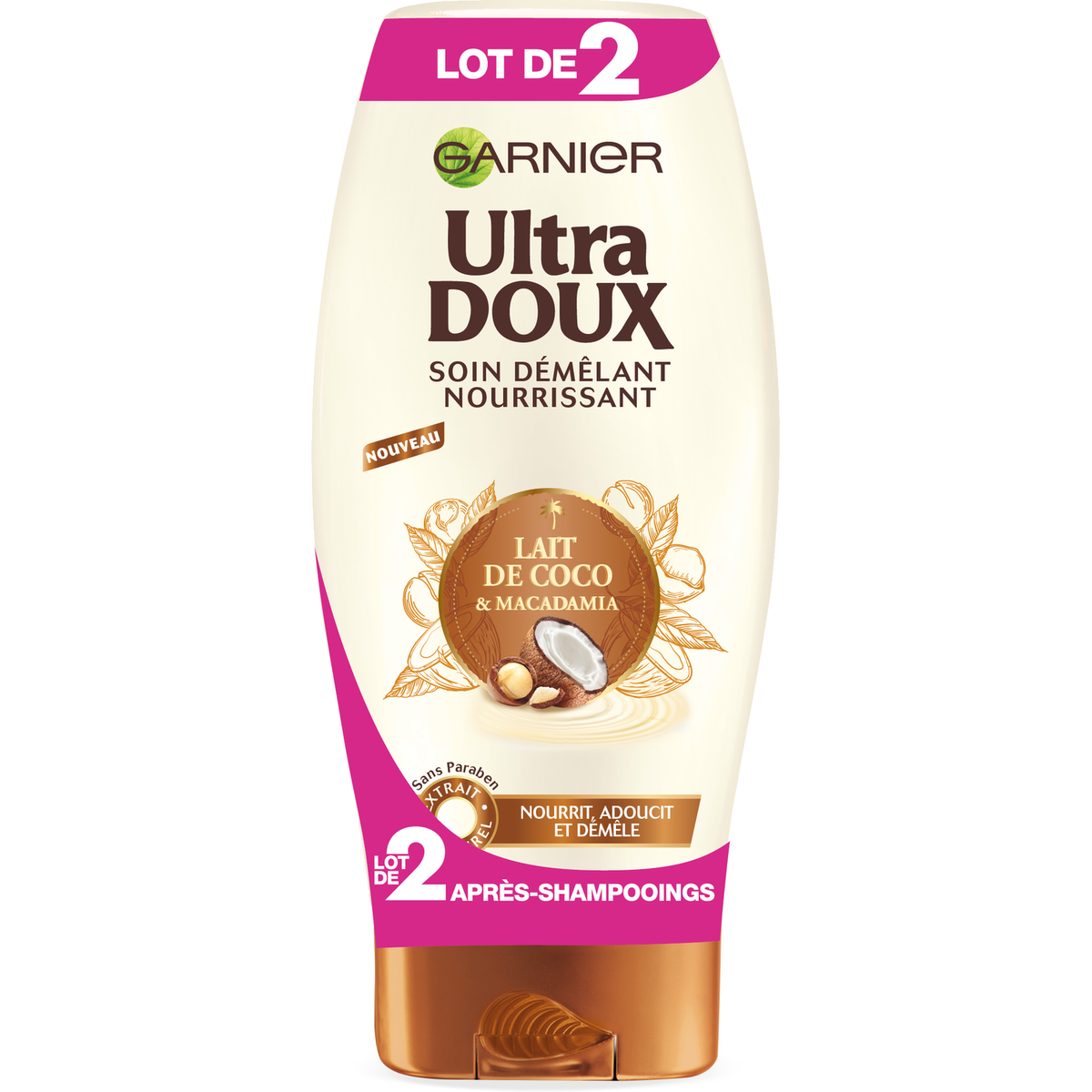 GARNIER Garnier Ultra Doux Après shampooing coco macadamia 2x200ml