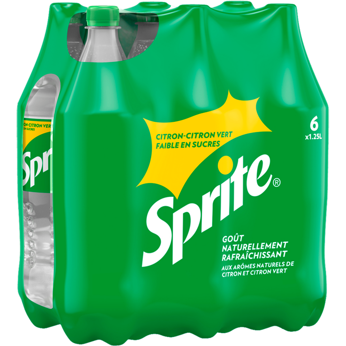 SPRITE Sprite boisson gazeuse aromatisée citron-citron vert faible en sucre6x1,25l Pack 6x1,25l