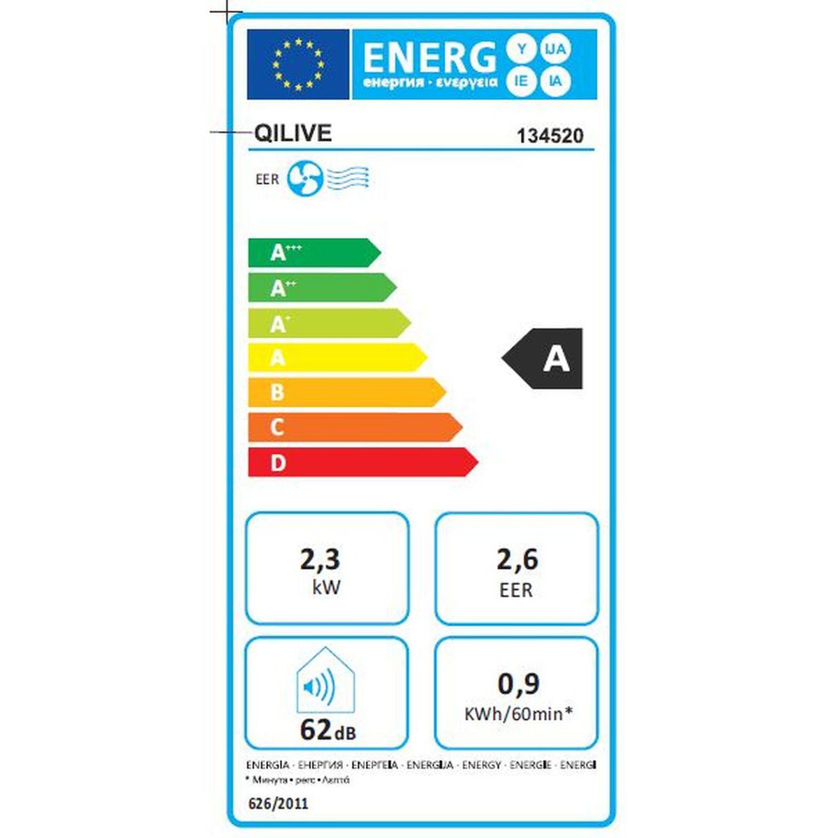 QILIVE Climatiseur Q5726/134520, 2344 W, 8000 BTU/h