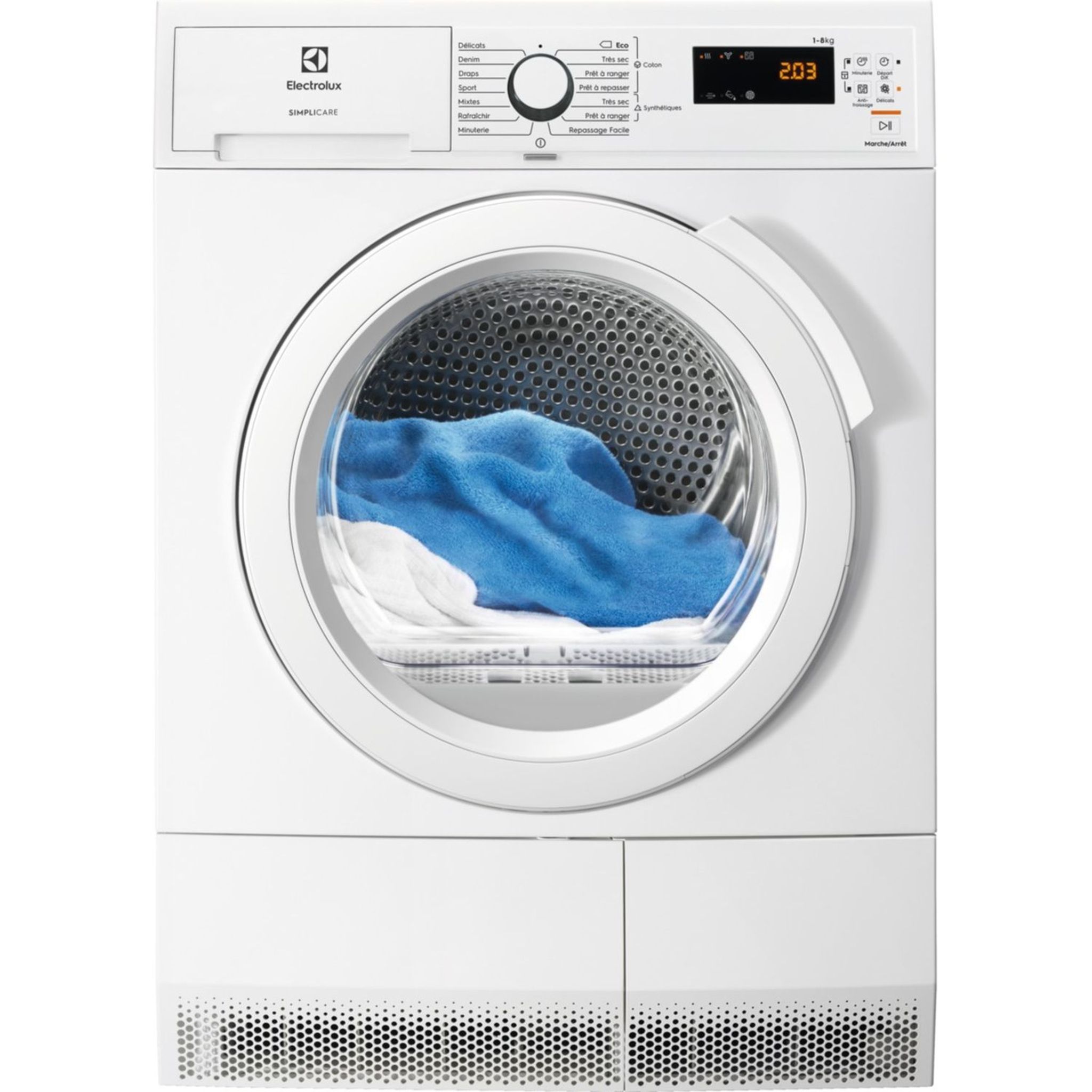 Voir la diapositive 1 : ELECTROLUX Sèche-linge hublot EW6C4824SC, 8 Kg, Condensation, B