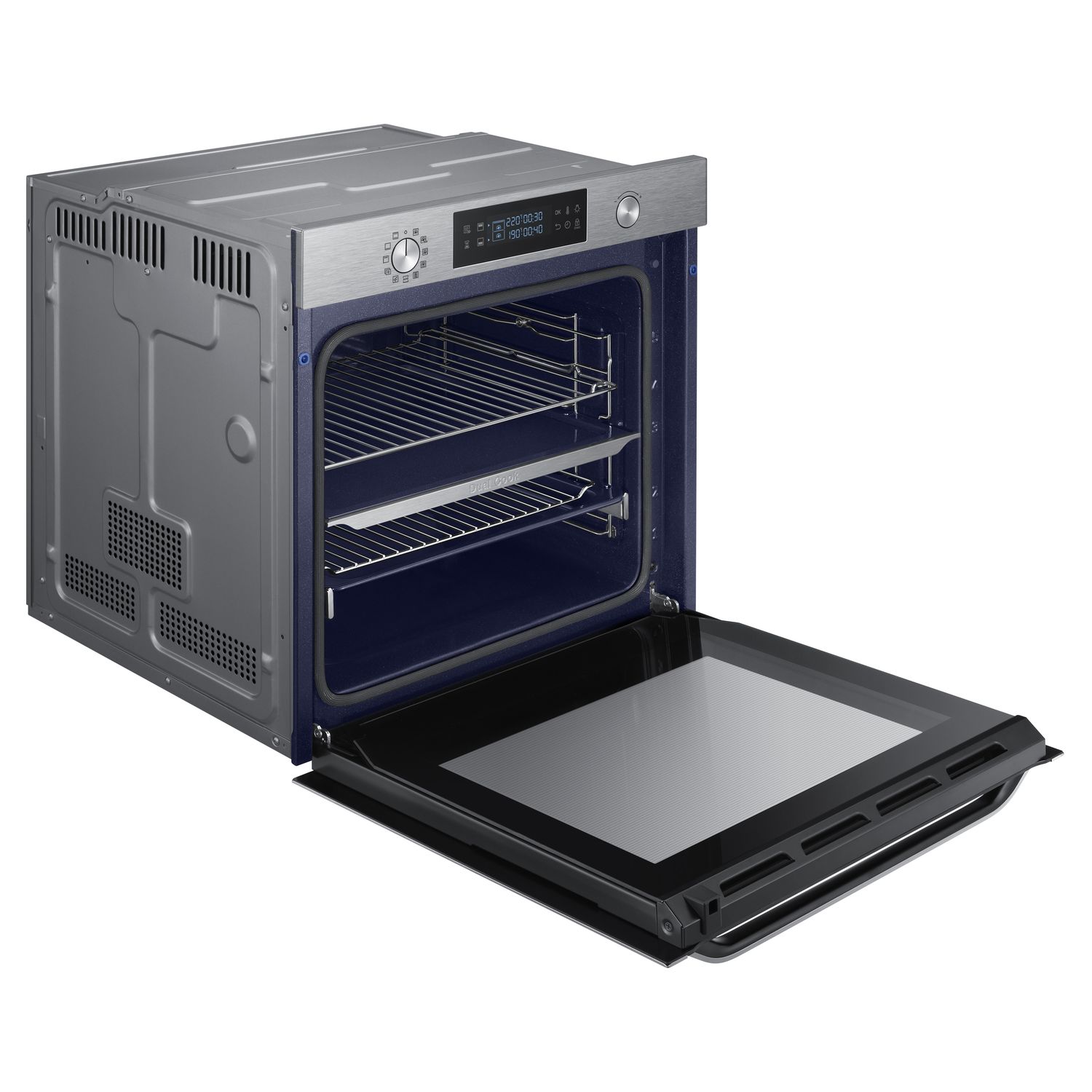 Voir la diapositive 2 : SAMSUNG Four encastrable NV75M5572RS, 75 L, Multifonction, 2 cavités indépendantes, Nettoyage pyrolyse