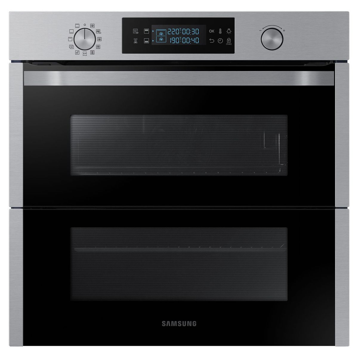 SAMSUNG Four encastrable NV75N5671BS, 75 L, Multifonction, 2 cavités indépendantes, Double porte, Nettoyage pyrolyse