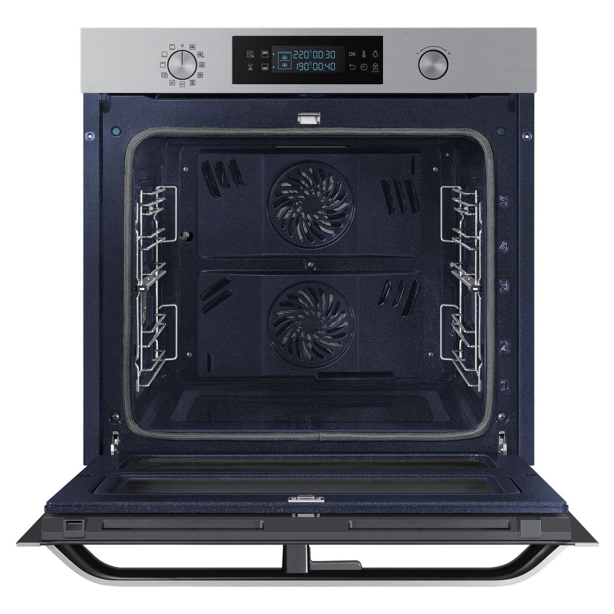 SAMSUNG Four encastrable NV75N5671BS, 75 L, Multifonction, 2 cavités indépendantes, Double porte, Nettoyage pyrolyse