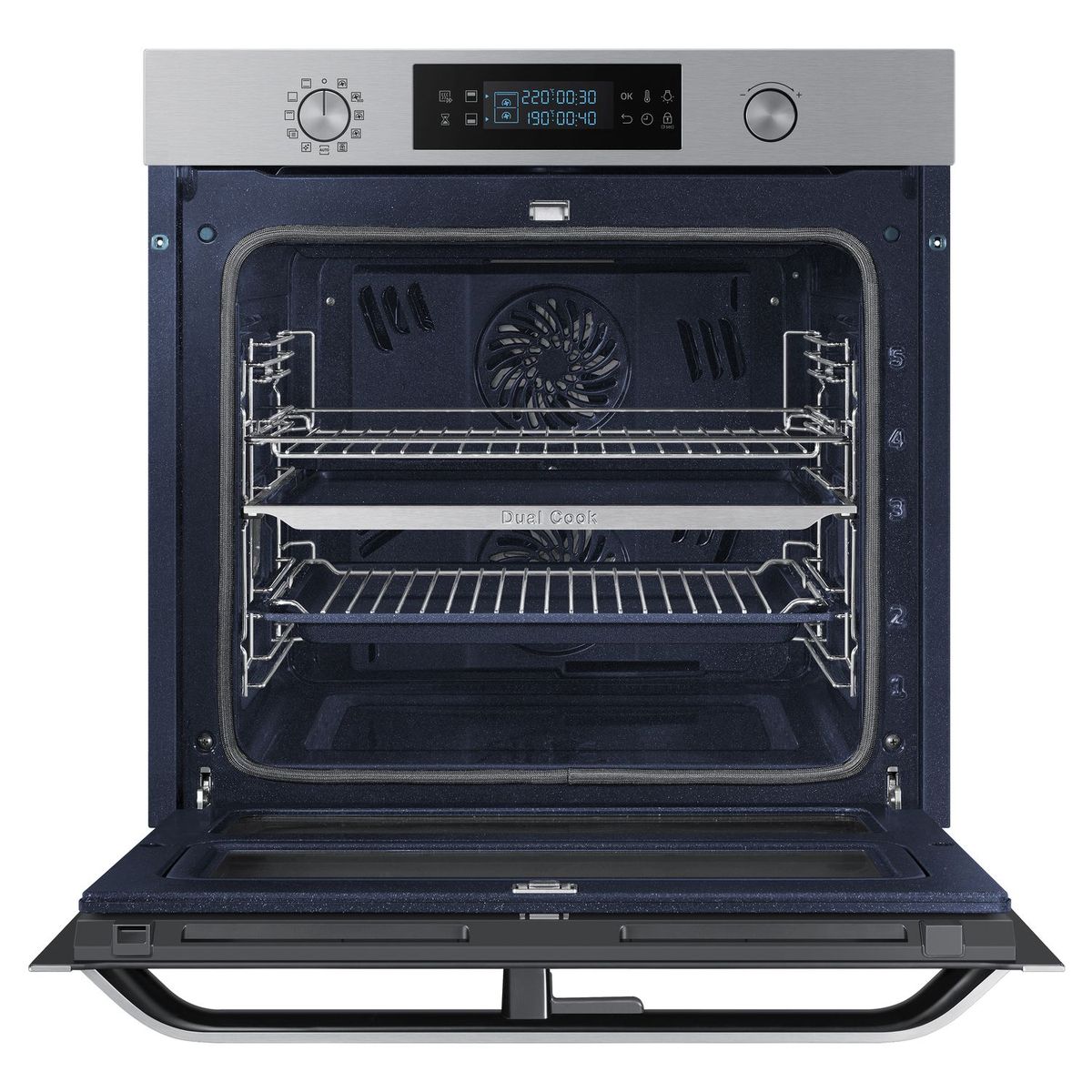 SAMSUNG Four encastrable NV75N5671BS, 75 L, Multifonction, 2 cavités indépendantes, Double porte, Nettoyage pyrolyse