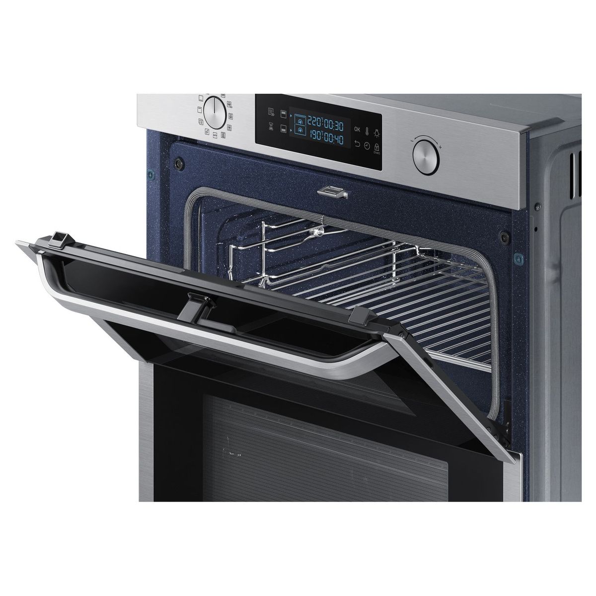 SAMSUNG Four encastrable NV75N5671BS, 75 L, Multifonction, 2 cavités indépendantes, Double porte, Nettoyage pyrolyse