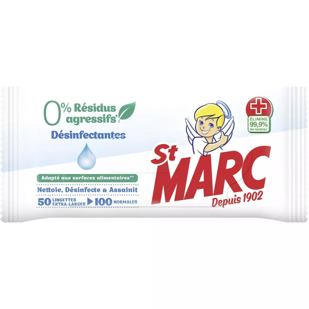 ST MARC St Marc Lingettes désinfectantes 0% de résidus agressifs x50 50 lingettes